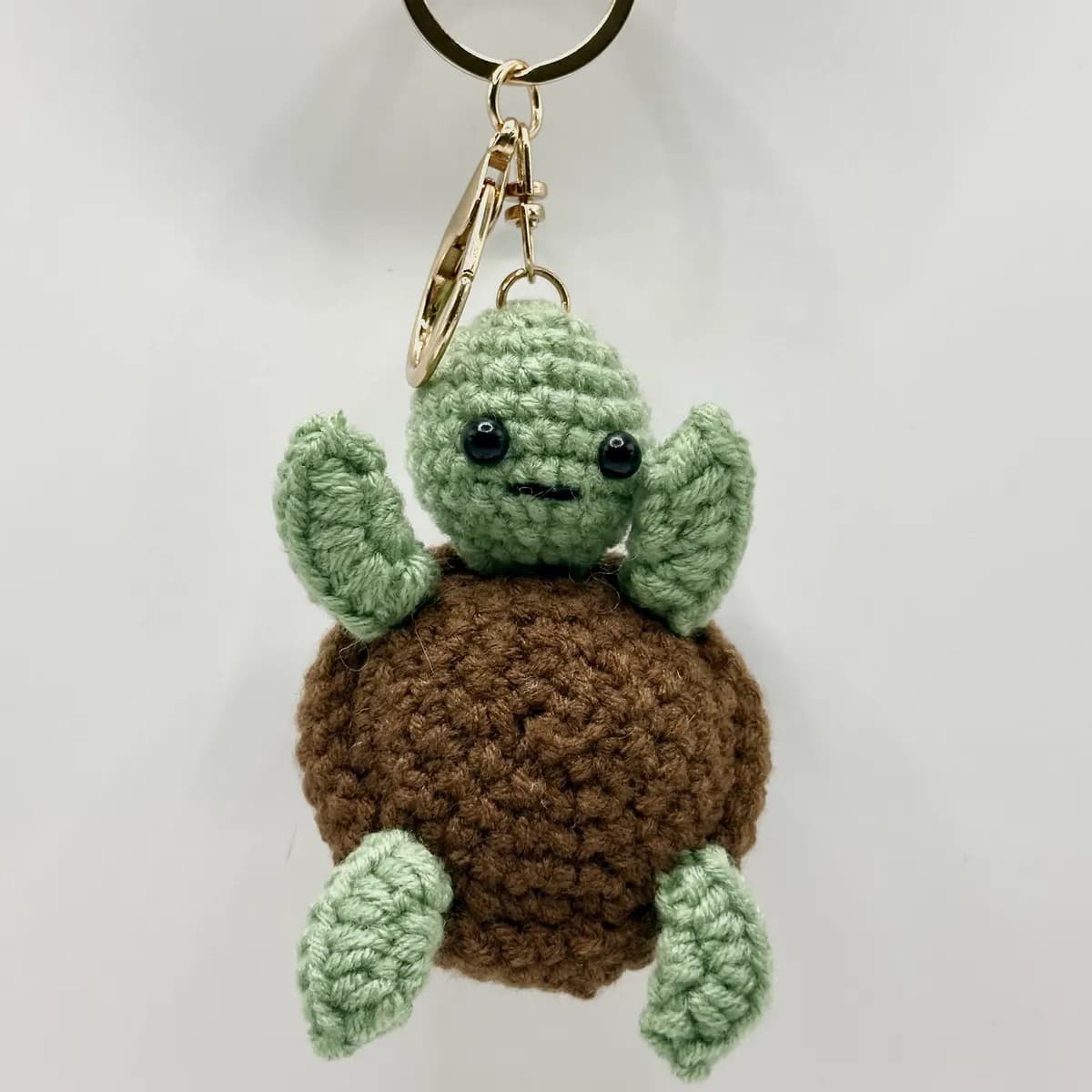 Turtle buddy charm in Sage and chocolate